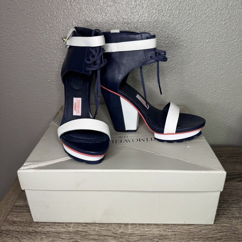 TSUBO Tarata Dress Pump Shoes Infinity Leather High Block Heel Size 7 Style 8243